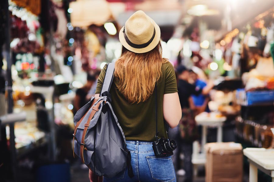 Woman holding shopping bags